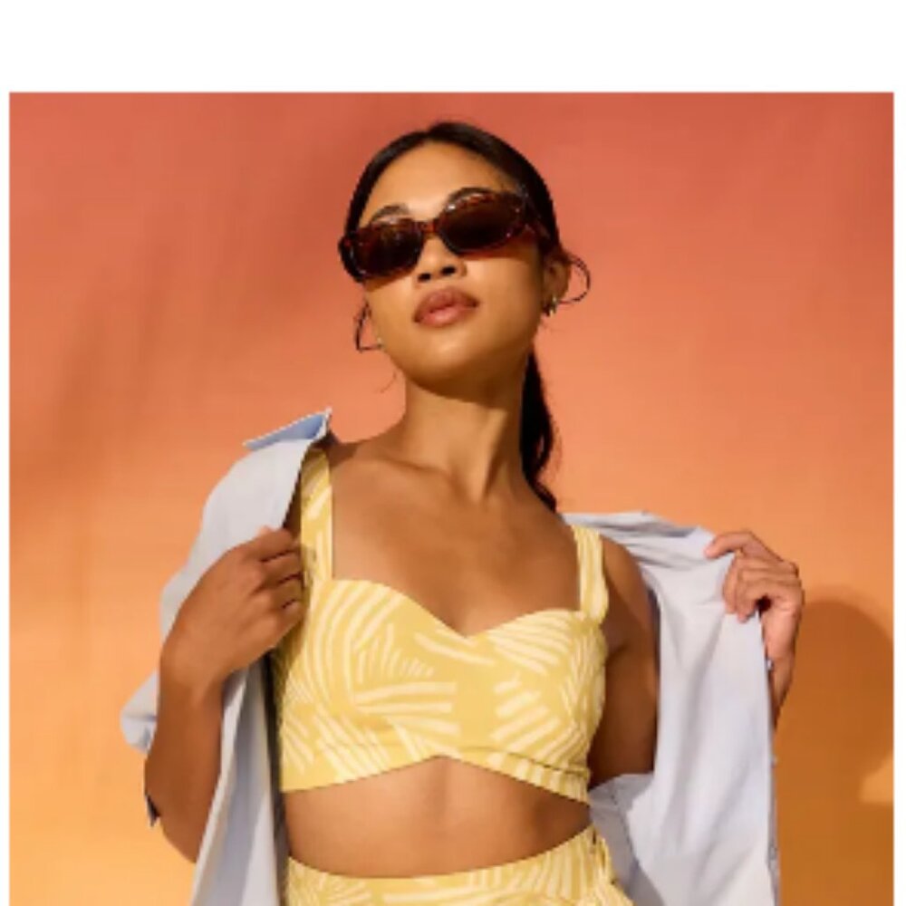 NWT Love, Bonito Matching Set | Padded Cropped Bustier & High Waisted Leg Pants